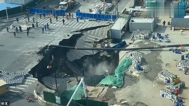 Shanghai Sinkhole Swallows Road During Metro Construction, Raising Safety Concerns