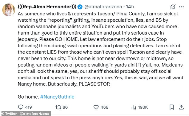 Tucson's Nancy Guthrie Disappearance Sparks Public Frenzy and Official Frustration