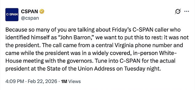 C-SPAN Clarifies Caller Was Not Trump as Voice Resemblance Sparks Speculation