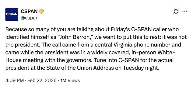 C-SPAN Clarifies Caller Was Not Trump as Voice Resemblance Sparks Speculation