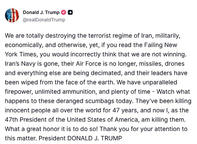 Trump Claims US 'Totally Destroying' Iran Amid Escalating Conflict