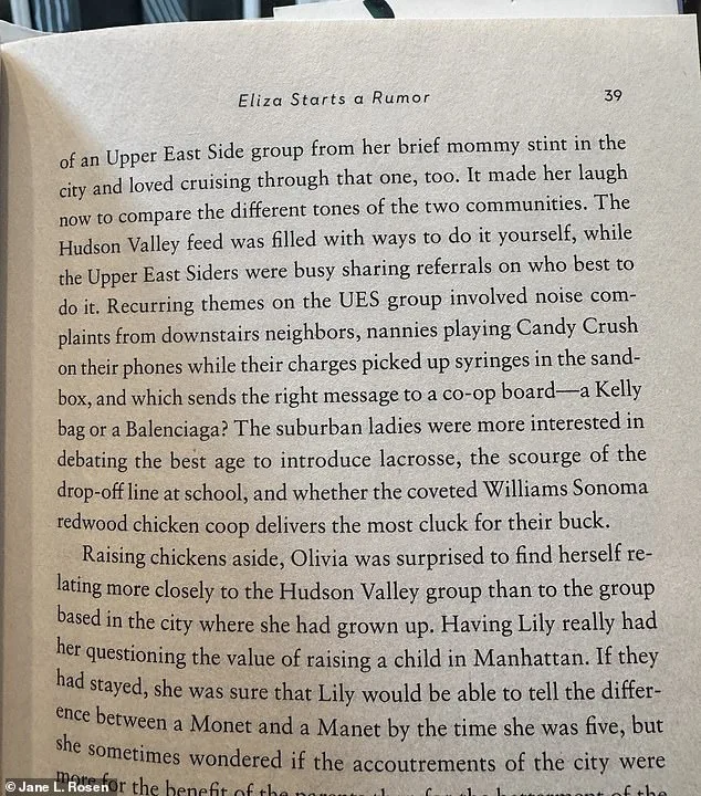 Bestselling Author Jane L. Rosen Banned from Upper East Side Mommas Facebook Group Over Book's Critique of Elitism