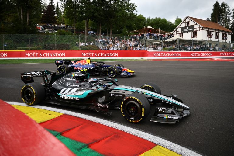 Antonelli wins Belgian GP as teammate Russell crashes and Hamilton secures third