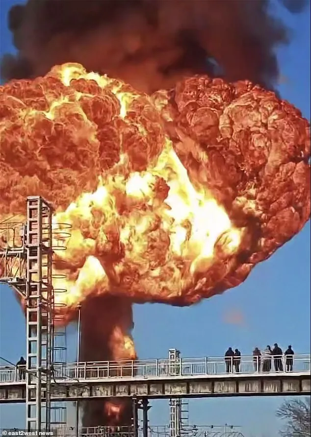 Mushroom-Shaped Fireball from Fuel Wagon Explosion Disrupts Critical Russian Supply Route