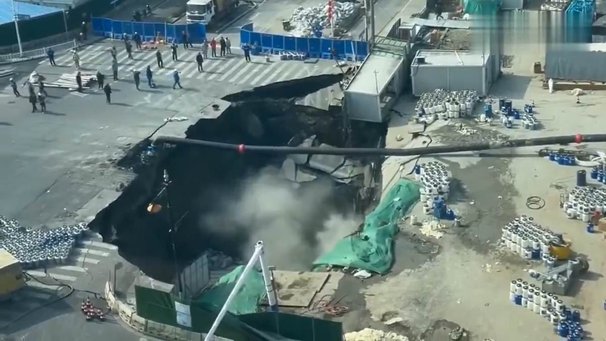 Shanghai Sinkhole Swallows Road During Metro Construction, Raising Safety Concerns