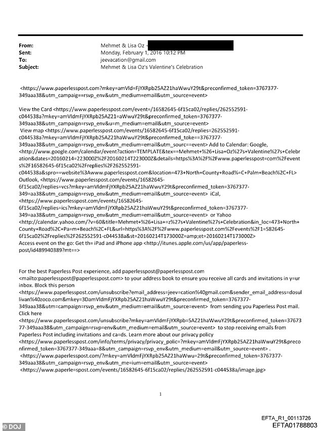 Dr. Mehmet Oz's 2016 Email Invite to Jeffrey Epstein Exposed, Raising Questions About Trump Administration Ties