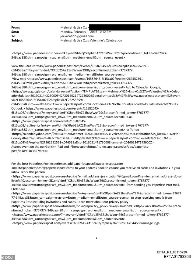 Dr. Mehmet Oz's 2016 Email Invite to Jeffrey Epstein Exposed, Raising Questions About Trump Administration Ties