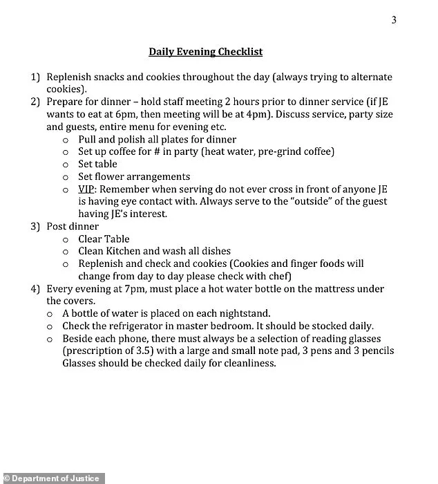 Jeffrey Epstein's Meticulously Documented Life: DOJ Files Reveal Obsessive Routines and Disturbing Secrets