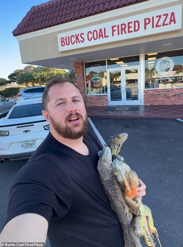 Florida Pizza Shop Sparks Outrage with Iguana Meat Prank After Cold Snap