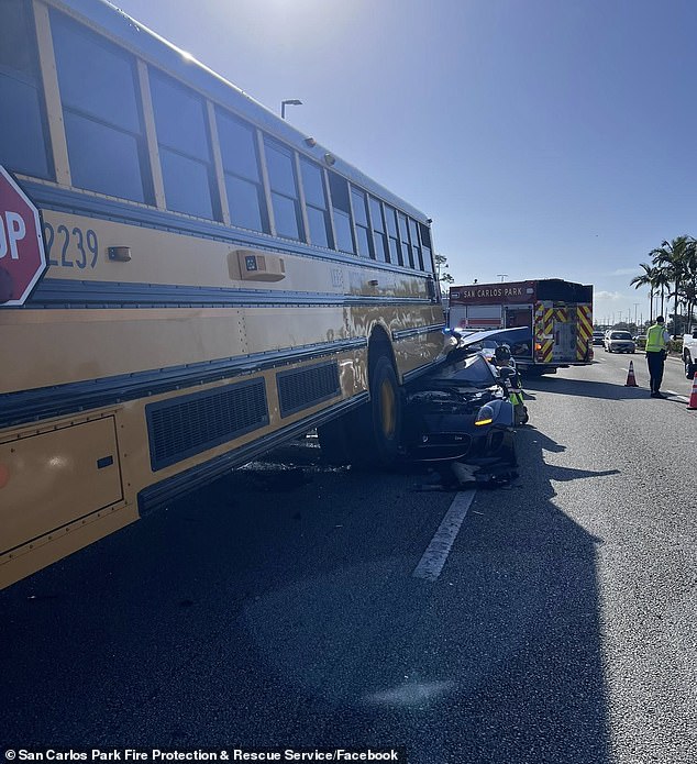 Viral Video Shows High-Speed Jaguar Plowing Into School Bus in Fort Myers