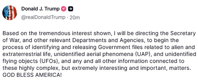 Hegseth Vows Full Compliance with Trump's UAP Transparency Push