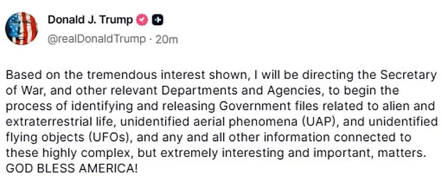 Hegseth Vows Full Compliance with Trump's UAP Transparency Push