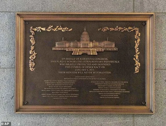 Plaque Honoring Law Enforcement Officers Installed in Secret at US Capitol, Symbolizing Reckoning with January 6 Attack