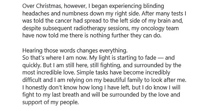 Mel Schilling's Courageous Battle with Advanced Bowel Cancer: A Health Awareness Reminder