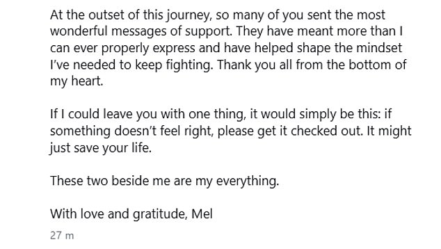 Mel Schilling's Courageous Battle with Advanced Bowel Cancer: A Health Awareness Reminder