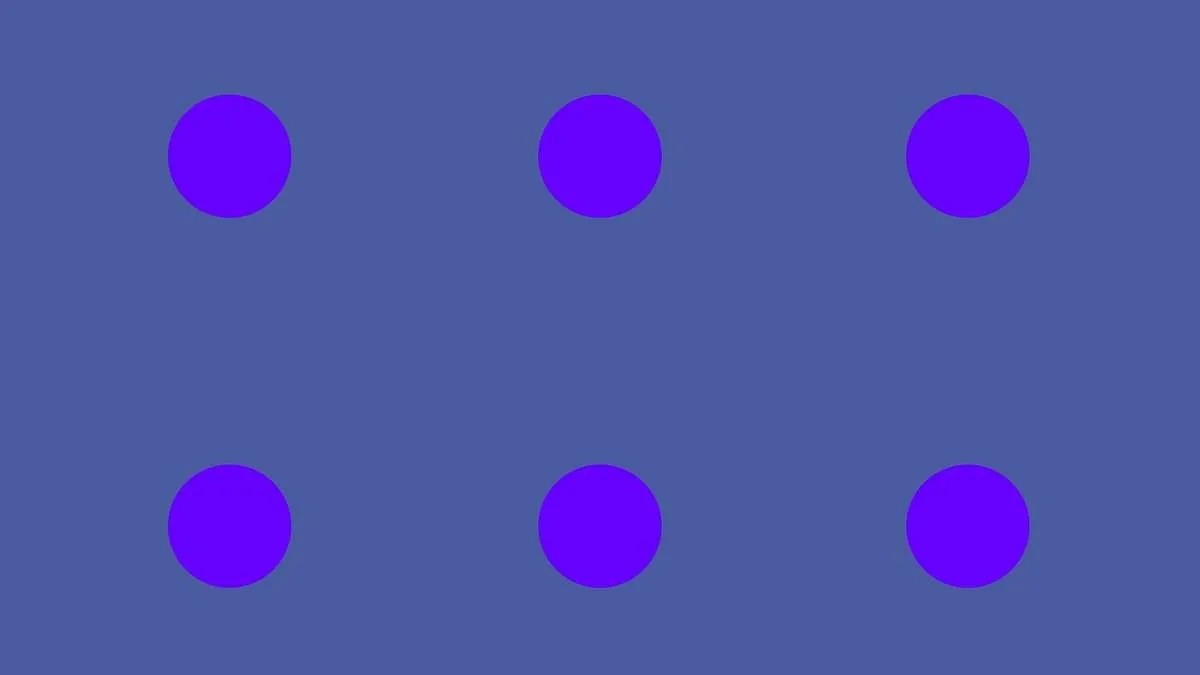 Optical Illusion Shows How Brain Skews Color Perception: Dots Shift Between Blue and Purple