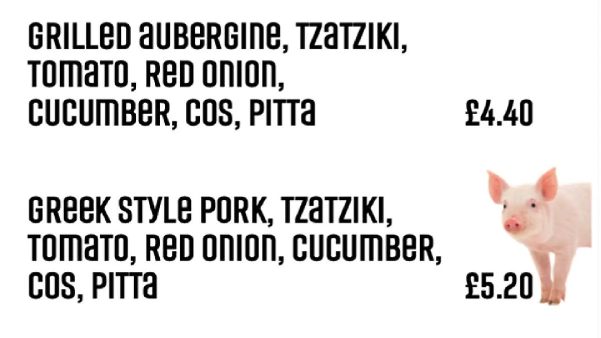 University of East Anglia Study: Animal Photos on Menus Change Eating Habits