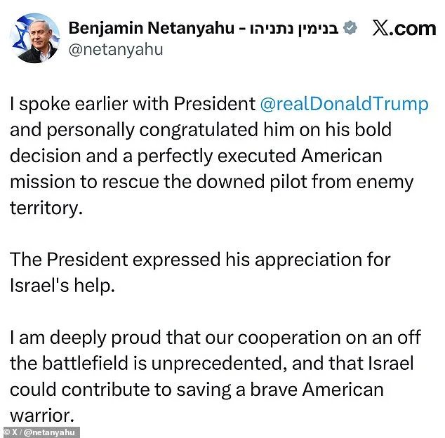 Netanyahu Praises Trump's Bold Move in Perfectly Executed Rescue of Stranded US Airman in Iran