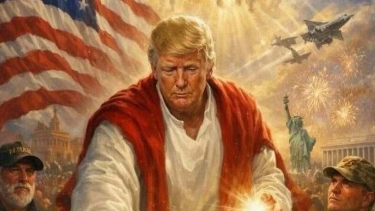 Mysterious Horned Figure in Trump's AI-Generated Jesus Image Sparks End-Times Speculation