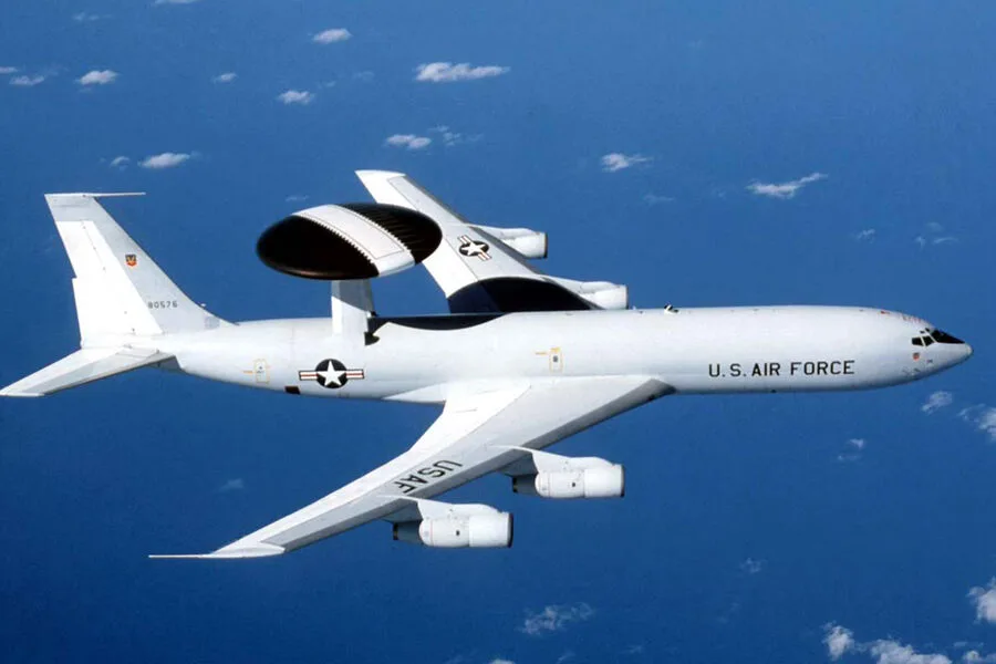 NATO Surveillance: E-3A Sentry flies over Black Sea region.
