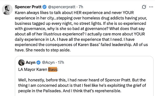 Mayor Bass Criticized for Accusing Wildfire Victim Pratt of Exploiting Grief