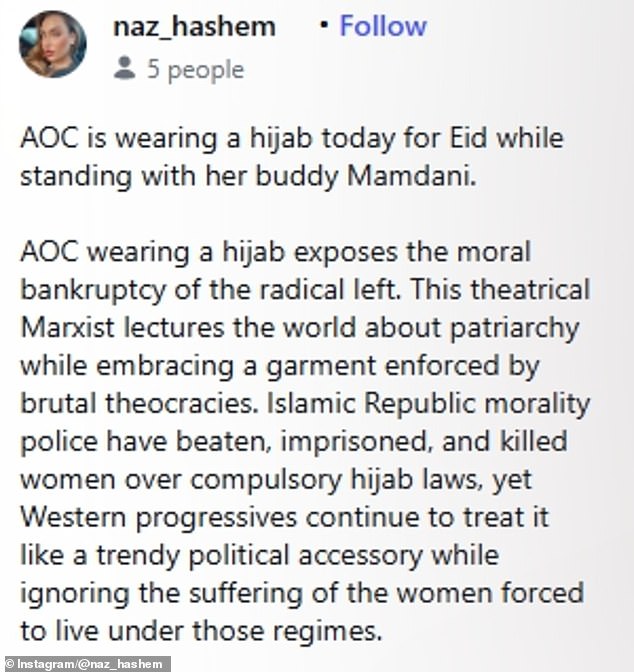 Critics Accuse AOC of Hypocrisy After Wearing Hijab at Eid Event
