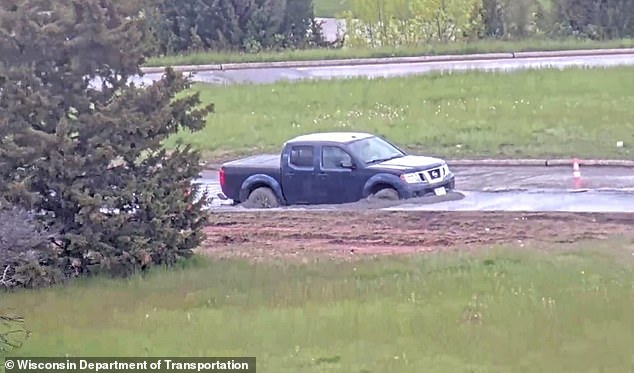 Wisconsin Driver Ignored Road Closure, Stuck Truck in Wet Concrete