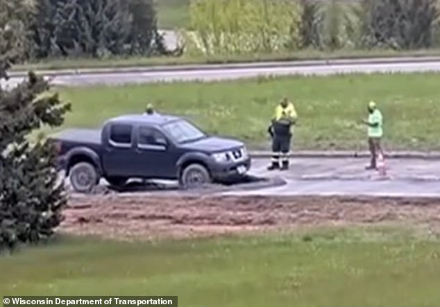 Wisconsin Driver Ignored Road Closure, Stuck Truck in Wet Concrete