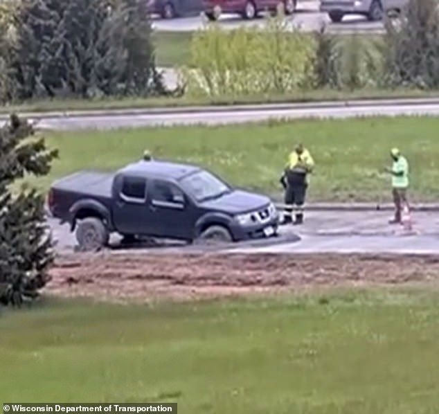 Wisconsin Driver Ignored Road Closure, Stuck Truck in Wet Concrete